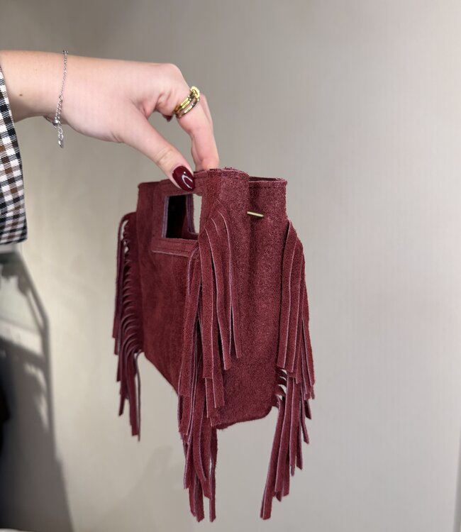 Little Bag Suede Fringe Bordeaux