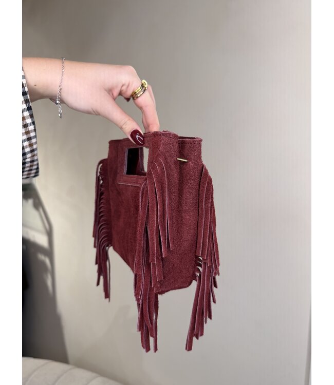 Little Bag Suede Fringe Bordeaux