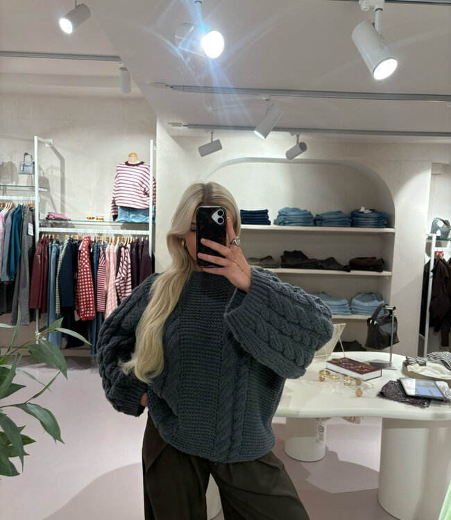 The Big Kabel Knit Dark Grey