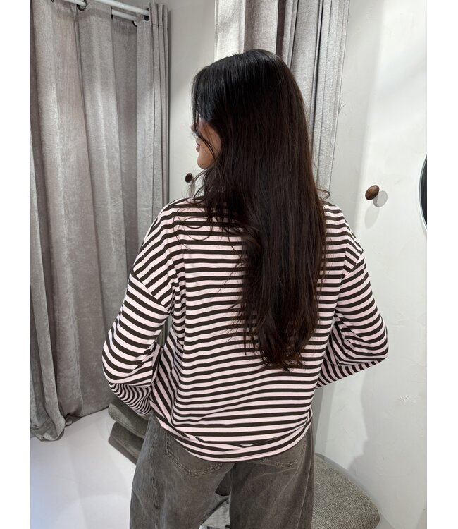 T-Shirt Striped Megan Pink