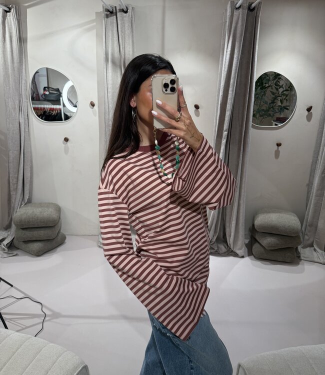 Extra Tall Longsleeve Striped Pink