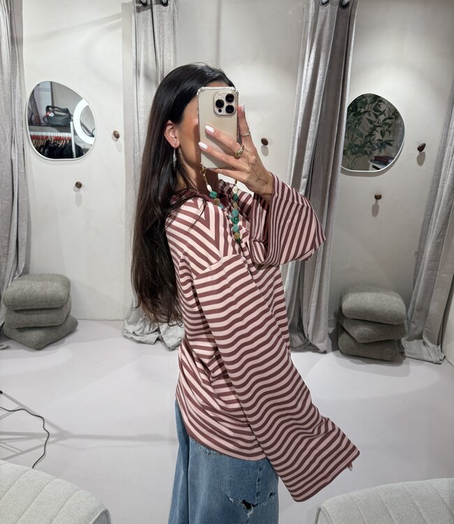 Extra Tall Longsleeve Striped Pink