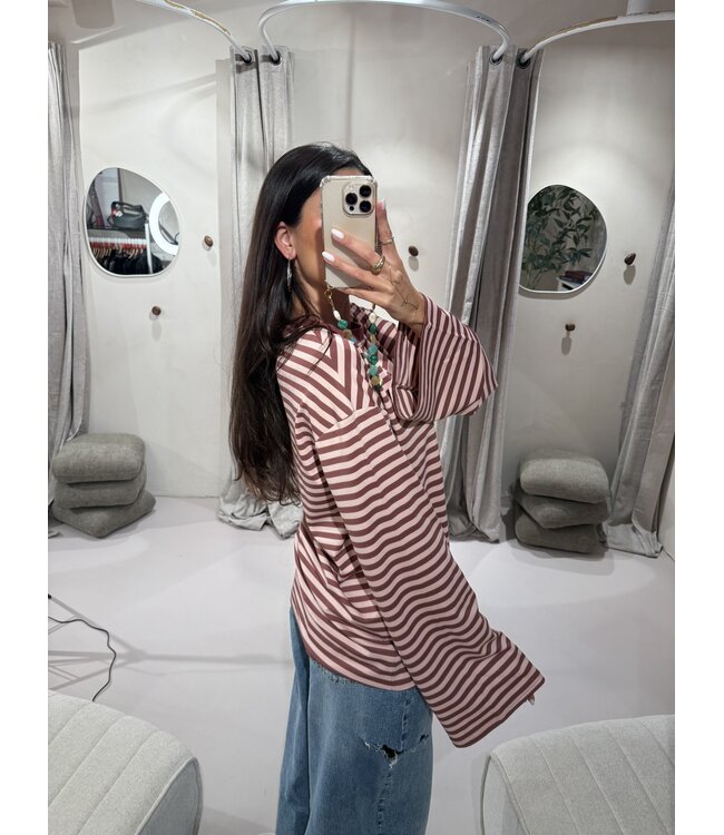 Extra Tall Longsleeve Striped Pink