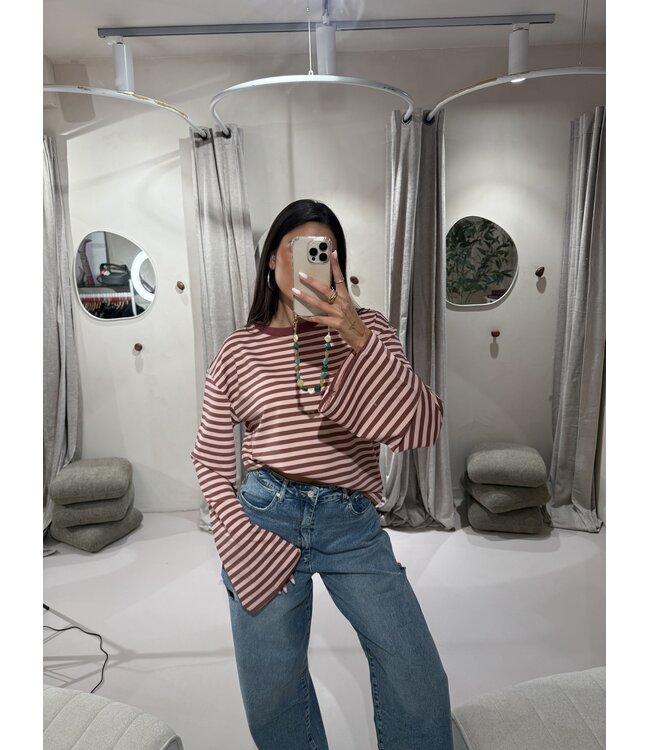 Extra Tall Longsleeve Striped Pink