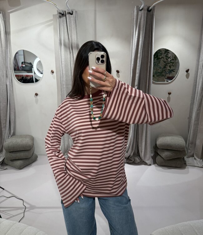 Extra Tall Longsleeve Striped Pink