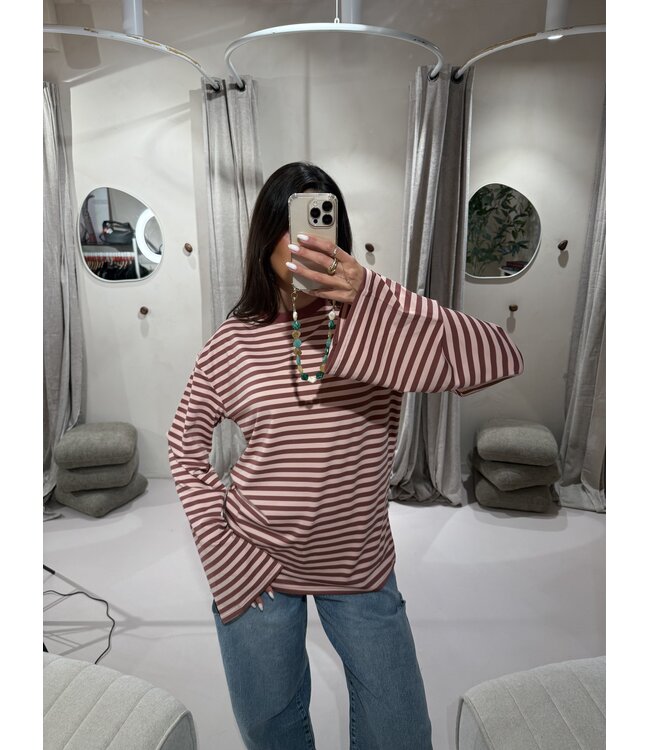 Extra Tall Longsleeve Striped Pink