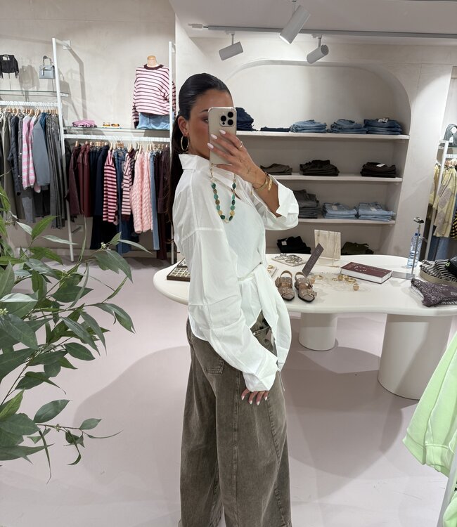 The June Blouse Getailleerd White