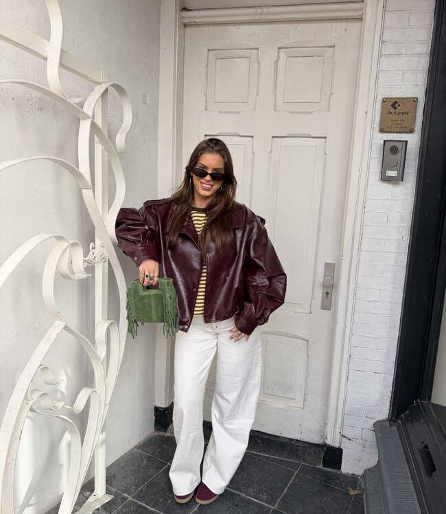 The Rebel Leather Jacket Burgundy