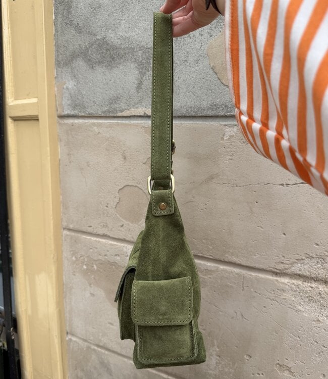 The Cargo Suede Green Bag