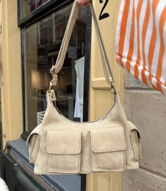 The Cargo Suede Creme Bag