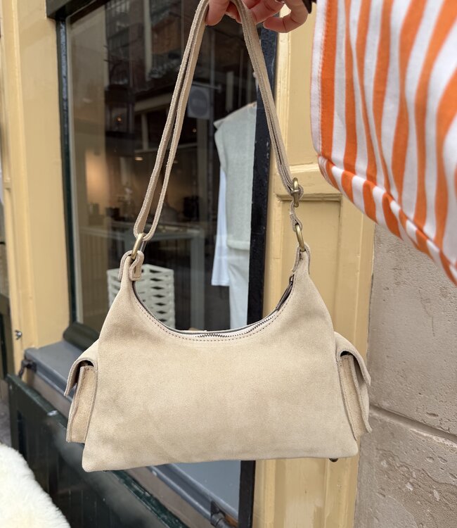 The Cargo Suede Creme Bag