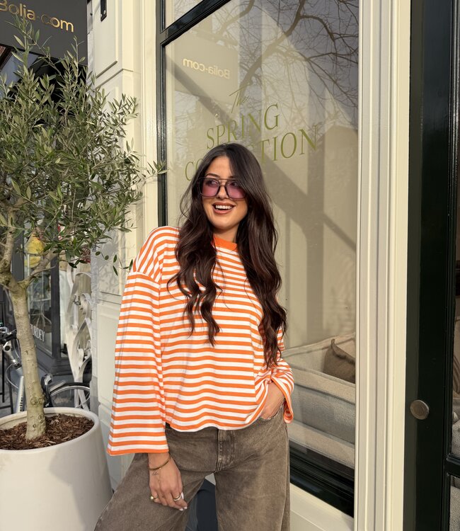 T- Shirt Striped Megan Orange
