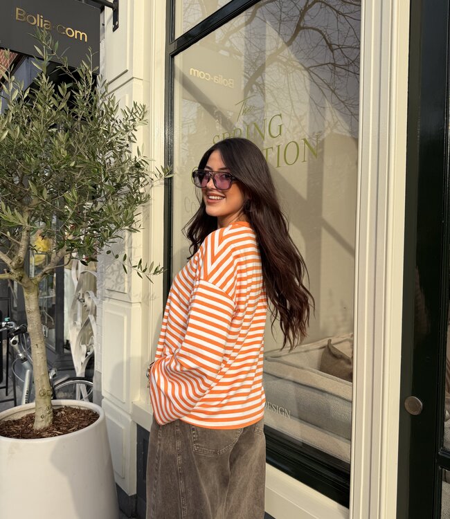 T- Shirt Striped Megan Orange