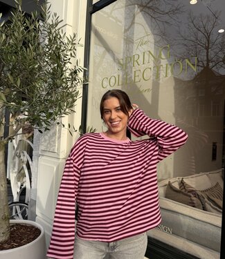 T- Shirt Striped Megan Burgundy