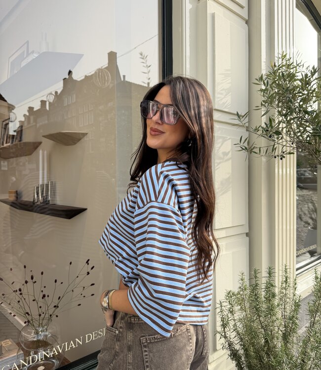 T- Shirt Striped Alara Blue