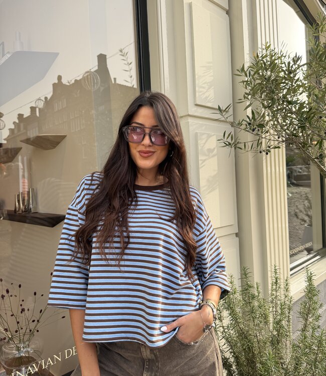 T- Shirt Striped Alara Blue
