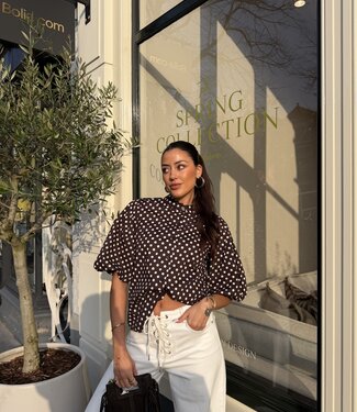The Dotted Emma Blouse Brown