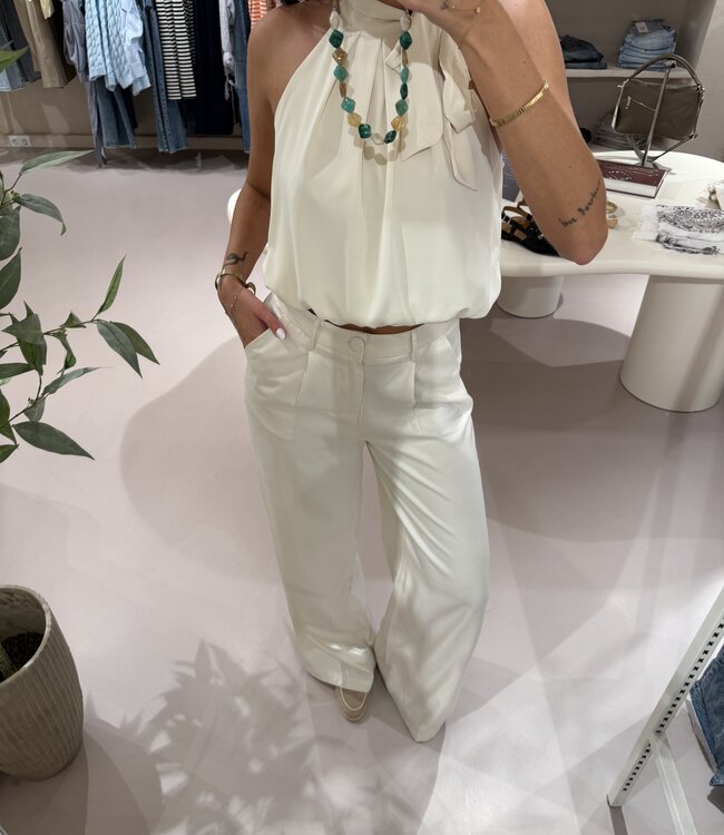 The Shiny Trouser Jade Creme