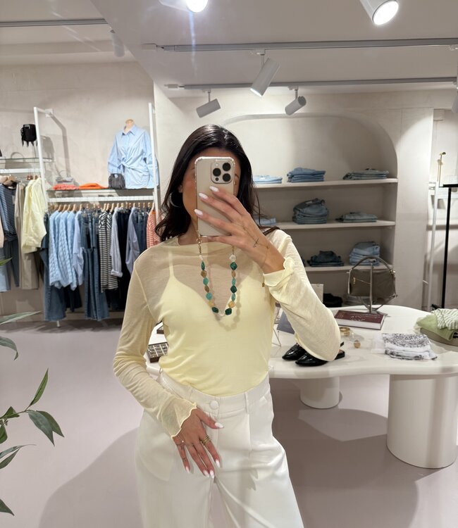The Vanessa See Through Top Butter Yellow