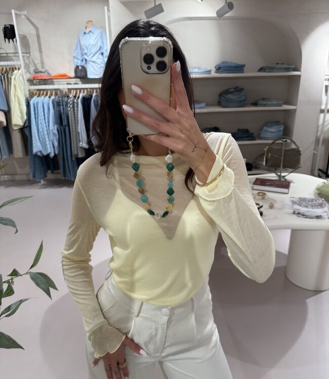 The Vanessa See Through Top Butter Yellow