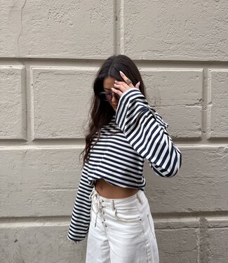 Extra Tall Longsleeve Striped White Blue