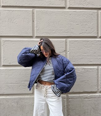 The Quilted Bomber Navy