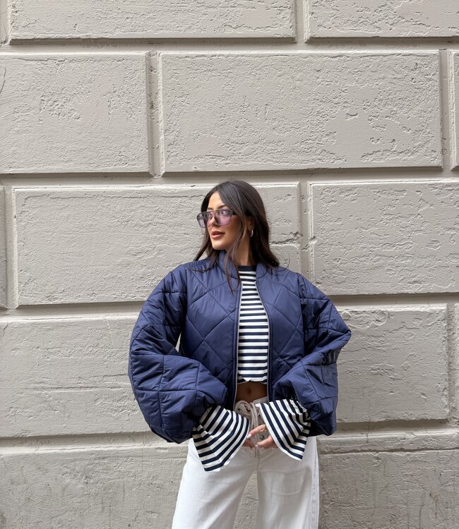 The Quilted Bomber Navy