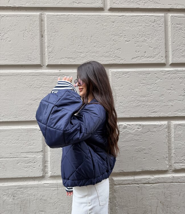 The Quilted Bomber Navy