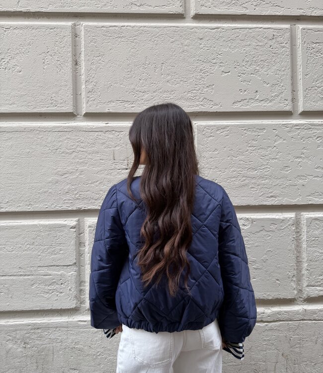 The Quilted Bomber Navy