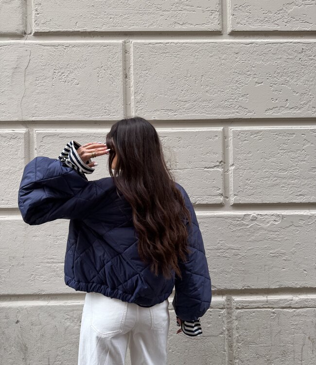 The Quilted Bomber Navy