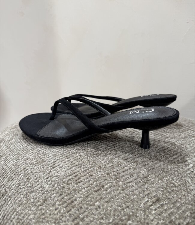 The Velvet Chic Flip Heel Black