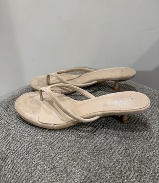 The Velvet Chic Flip Heel Beige