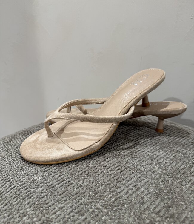 The Velvet Chic Flip Heel Beige