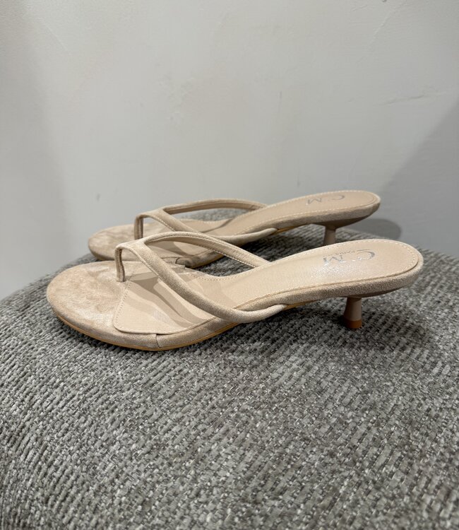 The Velvet Chic Flip Heel Beige