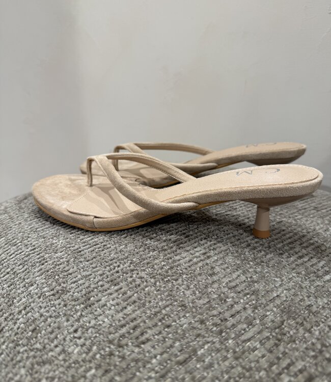 The Velvet Chic Flip Heel Beige