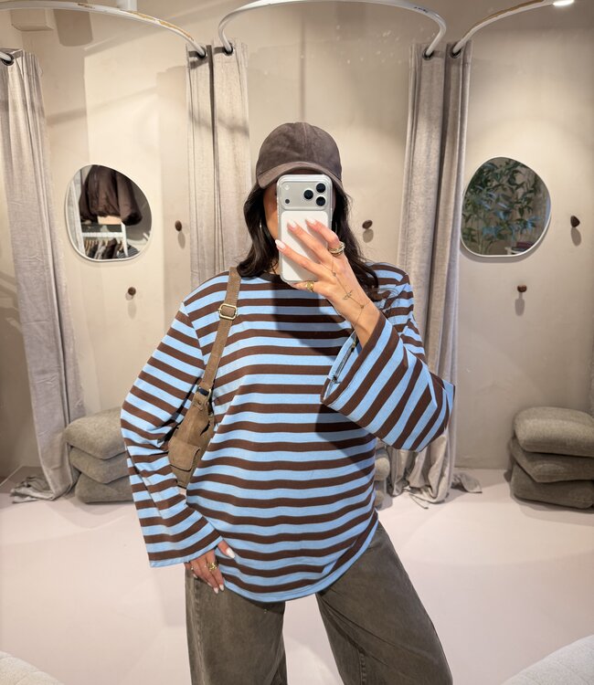 The Striped T-Shirt Brown & Blue