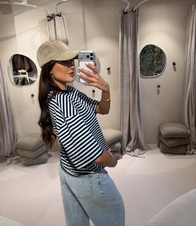 T-Shirt Striped Light Blue & Blue