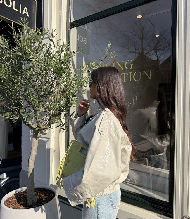 The Statement Jacket Leather Creme