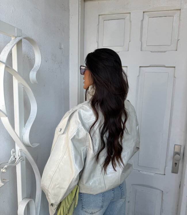 The Statement Jacket Leather Creme