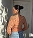 The Carly Striped Orange Off Shoulder