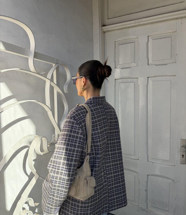 Ambika Oversized Blazer Purple Plaid