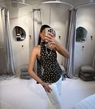 The Top Naomi Dotted Brown