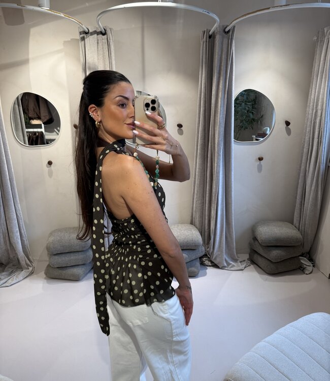 The Top Naomi Dotted Brown