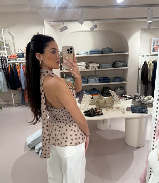 The Top Naomi Dotted Beige