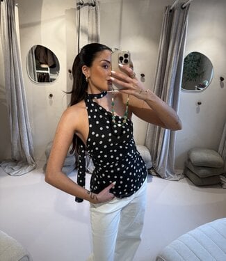The Top Naomi Dotted Black
