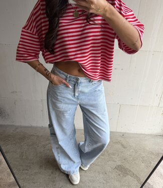 T-Shirt Striped Pink Red