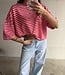 T-Shirt Striped Pink Red