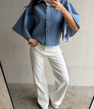 The Wide Sleeve Denim Blouse