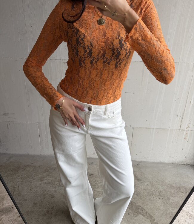 The Orange Lace Top