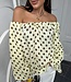 Of Shoulder Dotted Blouse Yellow